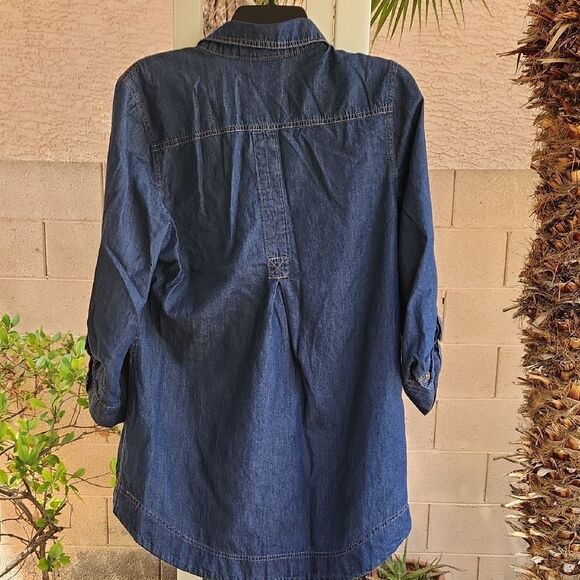Apt. 9 Denim Tunic Shirt Womens Large - Picture 5 of 8
